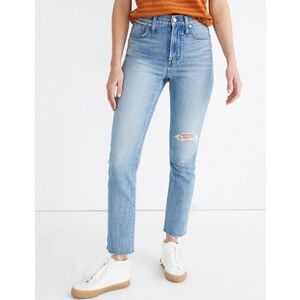 Madewell the Perfect Vintage Crop Distressed Jeans in Rosabelle Wash Size 26